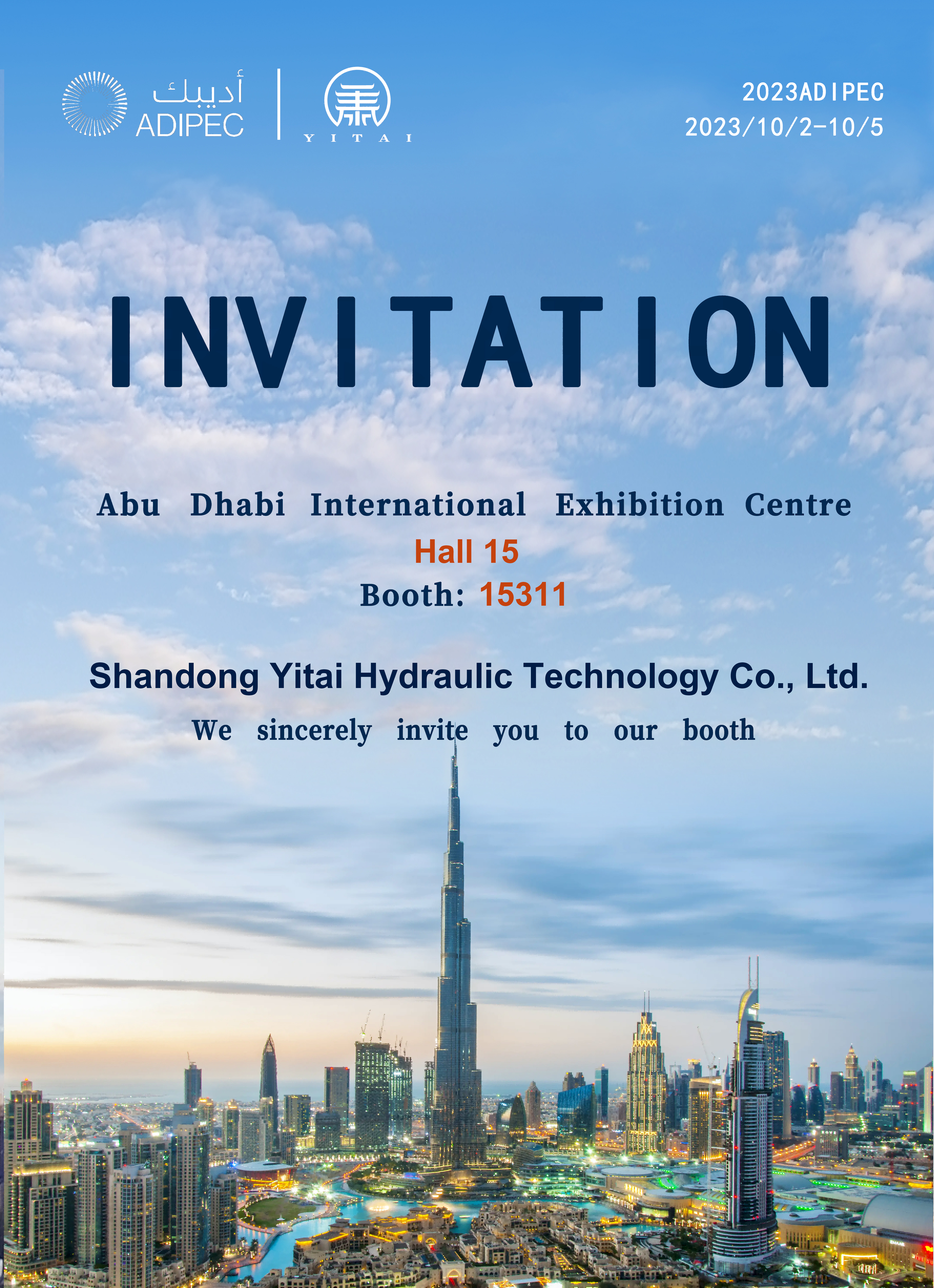 Yitai Hydraulic bo sodeloval na ADIPEC 2023